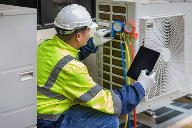Professional Air Duct Cleaning technician working in Delmont, NJ